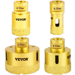 Diamond Drill Bits 4PCS Diamond Hole Saw 25/35/50/68mm Tile Hole Saw Kit Vacuum Brazed Diamond Drill Bit 0.59in/15mm Segment Tile Hole Saw w Storage Case for Tile Ceramic Porcelain Marble Stone
