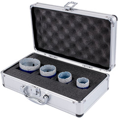 Diamond Drill Bits 4PCS Diamond Hole Saw 35/40/50/68mm Tile Hole Saw Kit Vacuum Brazed Diamond Drill Bit 0.59in/15mm Segment Tile Hole Saw w Storage Case for Tile Ceramic Porcelain Marble Stone