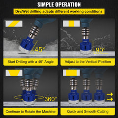 Diamond Drill Bits 4PCS Diamond Hole Saw 35/40/50/68mm Tile Hole Saw Kit Vacuum Brazed Diamond Drill Bit 0.59in/15mm Segment Tile Hole Saw w Storage Case for Tile Ceramic Porcelain Marble Stone