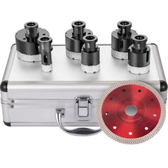 Diamond Drill Bits 6PCS Diamond Hole Saw 20/35/40/50/55/68mm Tile Hole Saw Kit Vacuum Brazed Diamond Drill Bit 0.59in/15mm Segment Tile Hole Saw w Storage Case for Tile Ceramic Porcelain Marble