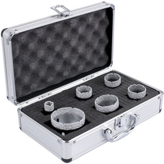 Diamond Drill Bits 6PCS Diamond Hole Saw 20/35/40/50/55/68mm Tile Hole Saw Kit Vacuum Brazed Diamond Drill Bit 0.59in/15mm Segment Tile Hole Saw w Storage Case for Tile Ceramic Porcelain Marble