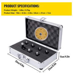 Diamond Drill Bits 7PCS Diamond Hole Saw 6/6/8/8/10/12/14mm Tile Hole Saw Kit Vacuum Brazed Diamond Drill Bit 0.59in/15mm Segment Tile Hole Saw w Storage Case for Tile Ceramic Porcelain Marble
