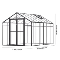 Polycarbonate Greenhouse 8 x 12 Ft Outdoor Walk-in Greenhouse for Garden