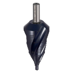 Step Drill Bit, 4.76 to 34.93 mm, 9.53 mm Triangular Shank, TiAlN Coating Cobalt High Speed Steel, Four Spiral Flute Step Bit for Metal, Stainless Steel, Aluminum, Wood, Plastic, Fiberglass