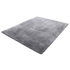 Indoor Plush Area Rugs, 2.44 x 3.05m Soft Plush Carpet, Furry Shag Area Rugs for Living Room, Bedroom, Sunroom, Modern Home Decor Aesthetic, Non-Shedding, Non-Woven, Slip-Resistant, Smoke Gray