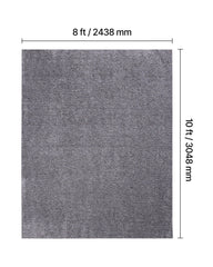 Indoor Plush Area Rugs, 2.44 x 3.05m Plush Carpet, Area Rugs Furry with Long Plushs Pile, Thick & Durable High-Pile Rug for High-Traffic Areas, Non-Shedding & Non-Slip Backing, Blue-Gray