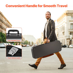 Electric Guitar Hard Case, 1095 mm Rectangular Guitar Hard Case, With Lock Latch Keys Handle, PVC Padding Soft Lining Water-Resistant Hard Shell Guitar Cases, for 990 mm Electric Guitars, Black