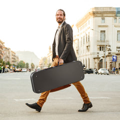 Electric Guitar Hard Case, 1095 mm Rectangular Guitar Hard Case, With Lock Latch Keys Handle, PVC Padding Soft Lining Water-Resistant Hard Shell Guitar Cases, for 990 mm Electric Guitars, Black