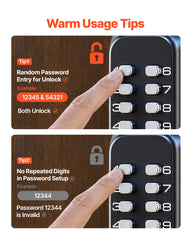 Mechanical Keyless Entry Door Lock, 14 Key Mechanical Door Lock, Mechanical Keypad Door Lock with Handle, Double-Sided Stainless Steel Waterproof Keyless Gate Lock, for Home Office Fence Garage