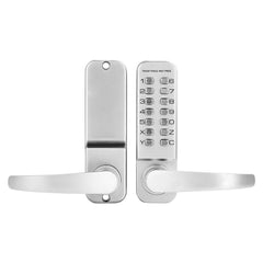 Mechanical Keyless Entry Door Lock, 14 Key Mechanical Door Lock, Mechanical Keypad Door Lock with Handle, Stainless Steel Waterproof Keyless Gate Lock, for Home Office Outdoor Fence Garage Yard