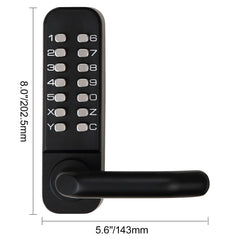 Mechanical Keyless Entry Door Lock, 14 Digit Keypad, Water-proof Zinc Alloy, Double-sided Embedded Outdoor Gate Door Locks Set with Keypad and Handle, Easy to Install, for Garden, Garage, Yard