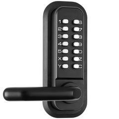Mechanical Keyless Entry Door Lock, 14 Digit Keypad, Water-proof Zinc Alloy, Double-sided Embedded Outdoor Gate Door Locks Set with Keypad and Handle, Easy to Install, for Garden, Garage, Yard