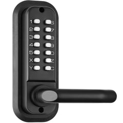 Mechanical Keyless Entry Door Lock, 14 Digit Keypad, Water-proof Zinc Alloy, Double-sided Embedded Outdoor Gate Door Locks Set with Keypad and Handle, Easy to Install, for Garden, Garage, Yard
