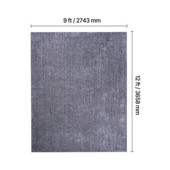 Indoor Plush Area Rugs, 2.74 x 3.66 m Plush Carpet, Area Rugs Furry with Long Plushs Pile, Thick & Durable High-Pile Rug for High-Traffic Areas, Non-Shedding & Non-Slip Backing, Blue-Gray