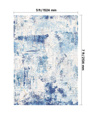 Area Rug, 1524x2133.6mm Large Washable Rug, Non-Slip and Tear-Resistant Soft Carpet, Pet & Child Friendly Modern Area Rugs, Indoor Mat for Bedroom, Office, Living Room, Kids Room, Entryway, Blue