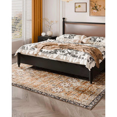 Area Rug, 1828.8x2743.2mm Large Washable Rug, Non-Slip Tear-Resistant Soft Carpet, Pet & Child Friendly Vintage Area Rugs, Indoor Mat for Bedroom, Living Room, Kids Room, Entryway, Brown Green