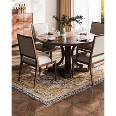 Area Rug, 1828.8x2743.2mm Large Washable Rug, Non-Slip Tear-Resistant Soft Carpet, Pet & Child Friendly Vintage Area Rugs, Indoor Mat for Bedroom, Living Room, Kids Room, Entryway, Brown Green