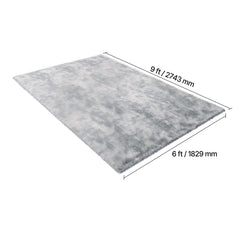 Indoor Plush Area Rugs, 1.83x2.74 m Soft Plush Carpet, FFurry Shag Area Rugs for Living Room, Bedroom, Modern Home Decor Aesthetic Long-Pile Rug, Non-Shedding, Slip-Resistant, Tie-Dye Light Gray