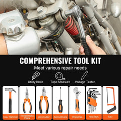 Tool Kit 216 Piece General Household Hand Tool Set with Portable Tool Case