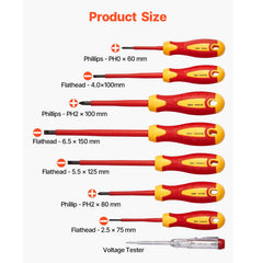 Insulated Screwdriver Set 12-Piece Insulated Tool Set for Electricians