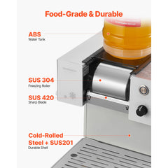 Snowflake Ice Machine, 80KG/24H Snowflake Ice Maker, Ice-Shaver Machine with Stainless Steel Blade, Electric Snow Cone Maker with 1.8L Tank, 90S Fast Pre-Cooling, for Home & Small Gatherings