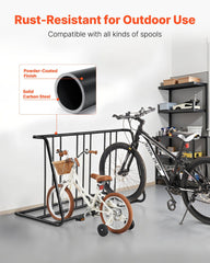 Bike Rack, Fits Tire Width 3 Inch/76.2 mm, Carbon Steel Double-Sided Grid Bike Rack Stand, Freestanding Bicycle Storage Holder for Curbside, Garage, Indoor, Outdoor Parking, 6-Bicycle Capacity