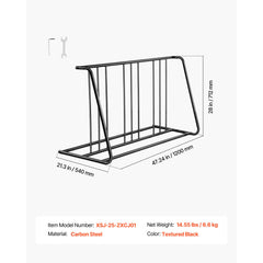 Bike Rack, Fits Tire Width 3 Inch/76.2 mm, Carbon Steel Double-Sided Grid Bike Rack Stand, Freestanding Bicycle Storage Holder for Curbside, Garage, Indoor, Outdoor Parking, 6-Bicycle Capacity