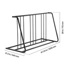 Bike Rack, Fits Tire Width 3 Inch/76.2 mm, Carbon Steel Double-Sided Grid Bike Rack Stand, Freestanding Bicycle Storage Holder for Curbside, Garage, Indoor, Outdoor Parking, 6-Bicycle Capacity