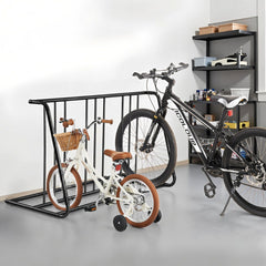 Bike Rack, Fits Tire Width 3 Inch/76.2 mm, Carbon Steel Double-Sided Grid Bike Rack Stand, Freestanding Bicycle Storage Holder for Curbside, Garage, Indoor, Outdoor Parking, 6-Bicycle Capacity