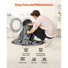 Weighted Blanket, 11 kg, 2235 x 2640 mm King Size, Cooling Breathable Heavy Blanket with Glass Beads, All-Season Use, Suitable for 113-140 kg Adults, Anxiety Stress Relief, Improve Sleep, Grey
