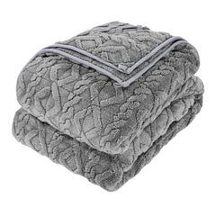 Weighted Blanket, 9 kg, 1524 x 2032 mm Queen Size, Sherpa Fleece Heavy Blanket with Glass Beads, Soft Warm Cozy Fluffy Touch, for 90-113 kg Adults, Anxiety Stress Relief, Improve Sleep, Grey