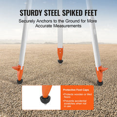 Laser Level Tripod Stand 5/8"-11 Thread 16.53-65.55 in Height Adjustment