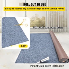 Marine Carpet 6x13ft Boat Area Rug Roll Cutpile In/Outdoor Patio Deck Gray, 1.8x4m