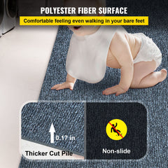 Gray Marine Carpet 6 ft x 23 ft Boat Carpet Rugs Indoor Outdoor Rugs for Patio Deck Anti-Slide TPR Water-Proof Back Cut Outdoor Marine Carpeting Easy Clean Outdoor Carpet Roll
