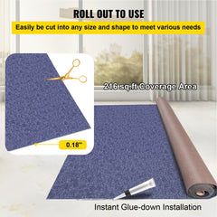 Deep Blue Marine Carpet 6 ft x 36 ft Marine Carpeting Marine Grade Carpet for Boats with Waterproof Back Outdoor Rug for Patio Porch Deck Garage Outdoor Area Rug Runner Non-Slide Porch Rug