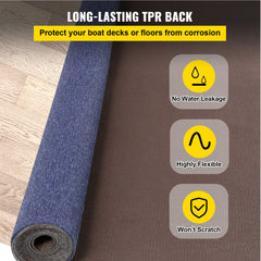 Indoor Outdoor Rug Carpet Blue 6x13ft Area Rugs Runner for Patio Deck,1.8x4m