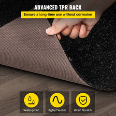 Marine Carpet, 6 x 23 ft Boat Carpeting, Charcoal Black Marine Grade Boat Carpet, Indoor/Outdoor Marine Carpeting with Water-proof TPR Backing, Water-proof Carpet Roll for Home, Patio, Porch, De