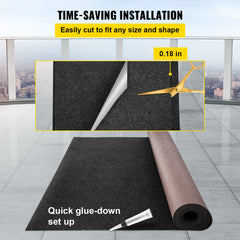 Marine Carpet, 6 x 23 ft Boat Carpeting, Charcoal Black Marine Grade Boat Carpet, Indoor/Outdoor Marine Carpeting with Water-proof TPR Backing, Water-proof Carpet Roll for Home, Patio, Porch, De