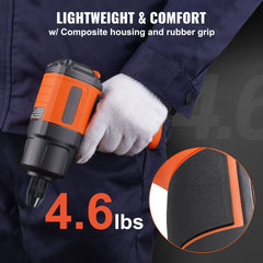 1/2-Inch Air Impact Wrench, High Torque Up to 1400 ft-lbs, Lightweight 4.6 lb Design Pneumatic Impact Gun with 11-PCS 1/2-Inch Drive CR-V Steel Impact Socket Set & Carrying Case