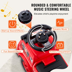 Ride On Push Car for Toddlers, Ages 1-3, Ride Racer, Sit to Stand Toddler Ride On Toy, Classic Kids Ride On Car with Music Steering Wheel & Under Seat Storage, Ride On Toy for Boys Girls, Red