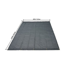 Dump Truck Mesh Tarp, 6 x 14 ft, PVC Coated Black Heavy Duty Cover with 5.5" 18oz Double Pocket, Brass Grommets, Reinforced Double Needle Stitch Webbing Fits Manual or Electric Dump Truck System