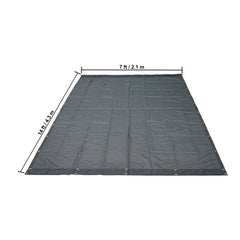 Dump Truck Mesh Tarp, 7 x 14 ft, PVC Coated Black Heavy Duty Cover with 5.5" 18oz Double Pocket, Brass Grommets, Reinforced Double Needle Stitch Webbing Fits Manual or Electric Dump Truck System