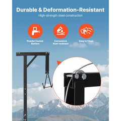 Truck Hitch Game Hoist, 300 lbs Load Capacity, Hunting Deer Hoist with 2-inch Receiver, 360-Degree Swivel Shaft & Adjustable Height, Includes Gambrel Winch for Skinning & Cleaning Game