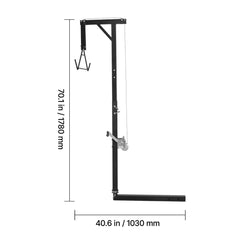 Truck Hitch Game Hoist, 300 lbs Load Capacity, Hunting Deer Hoist with 2-inch Receiver, 360-Degree Swivel Shaft & Adjustable Height, Includes Gambrel Winch for Skinning & Cleaning Game
