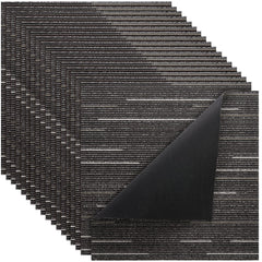 Carpet Tiles Reusable 610x610 mm, 24 PCS Modular Carpet Square Rug, Commercial Floor Soft Padded for Seamless Cover 8.9㎡, Easy DIY Replacement for Living Room Bedroom Office Indoor, Gray