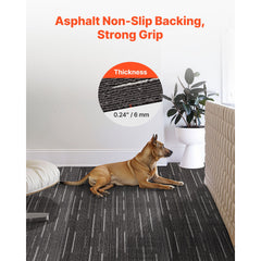 Carpet Tiles Reusable 610x610 mm, 24 PCS Modular Carpet Square Rug, Commercial Floor Soft Padded for Seamless Cover 8.9㎡, Easy DIY Replacement for Living Room Bedroom Office Indoor, Gray