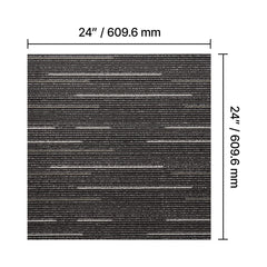 Carpet Tiles Reusable 610x610 mm, 24 PCS Modular Carpet Square Rug, Commercial Floor Soft Padded for Seamless Cover 8.9㎡, Easy DIY Replacement for Living Room Bedroom Office Indoor, Gray