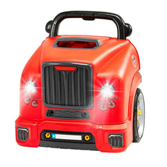 Engine Toy, 60 Pieces, Kids Mechanic Car Repair Set with Removable Parts, Lights and Sounds, Steering Wheel and Horn, Kids Mechanic Workshop Set for Toddler Ages 3 Years and Up, Red