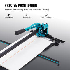 Manual Tile Cutter, 1200mm, Porcelain Ceramic Tile Cutter with Tungsten Carbide Cutting Wheel, Infrared Positioning, Anti-Skid Feet, Durable Rails for professional installers or beginners
