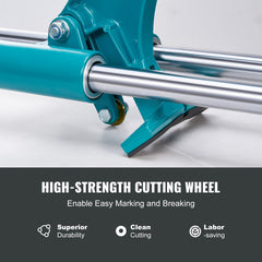 Manual Tile Cutter, 1200mm, Porcelain Ceramic Tile Cutter with Tungsten Carbide Cutting Wheel, Infrared Positioning, Anti-Skid Feet, Double Rails for professional installers or beginners
